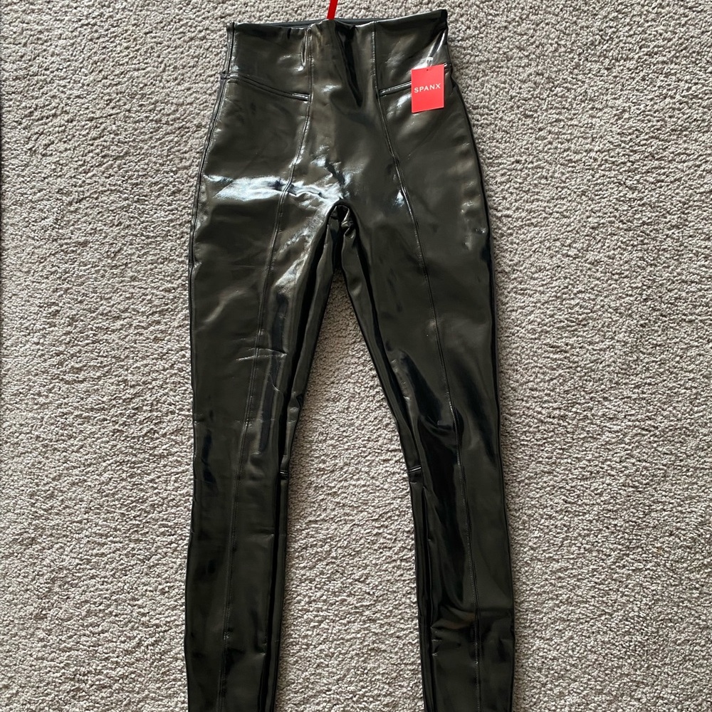 Spanx Faux Patent Leather Leggings Xs NWT